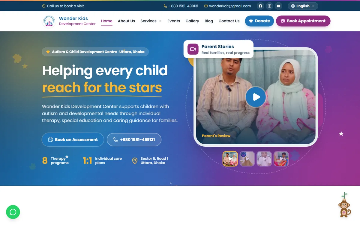 Home page of Wonder Kids Development Center